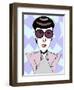 Edith Head, American costume designer, colour caricature with dark glasses-Neale Osborne-Framed Giclee Print