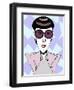 Edith Head, American costume designer, colour caricature with dark glasses-Neale Osborne-Framed Giclee Print