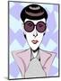 Edith Head, American costume designer, colour caricature with dark glasses-Neale Osborne-Mounted Giclee Print