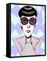 Edith Head, American costume designer, colour caricature with dark glasses-Neale Osborne-Framed Stretched Canvas