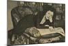 Edith Piaf in Her Room at the 'Versailles' Cabaret Club-null-Mounted Giclee Print