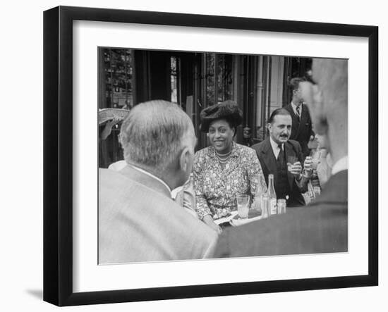 Edith S. Sampson and Cyrille Makinsky at Fouquet's Restaurant-null-Framed Photographic Print