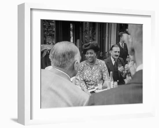 Edith S. Sampson and Cyrille Makinsky at Fouquet's Restaurant-null-Framed Photographic Print