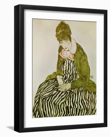 Edith Schiele, the Artist's Wife, Seated, 1915-Egon Schiele-Framed Giclee Print