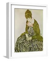 Edith Schiele, the Artist's Wife, Seated, 1915-Egon Schiele-Framed Giclee Print