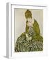 Edith Schiele, the Artist's Wife, Seated, 1915-Egon Schiele-Framed Giclee Print