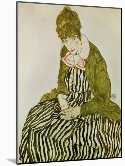 Edith Schiele, the Artist's Wife, Seated, 1915-Egon Schiele-Mounted Giclee Print