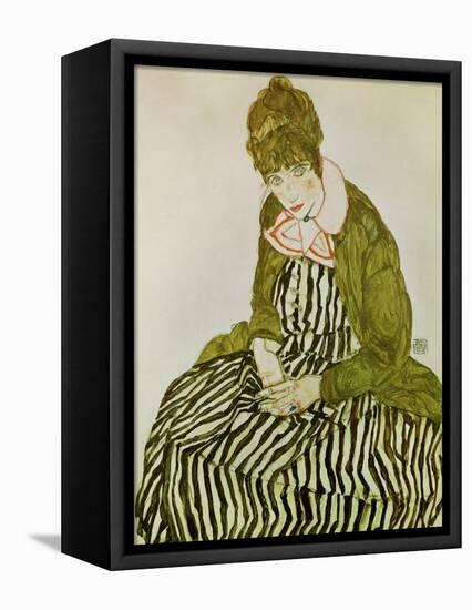 Edith Schiele, the Artist's Wife, Seated, 1915-Egon Schiele-Framed Stretched Canvas