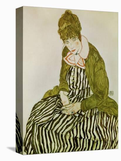 Edith Schiele, the Artist's Wife, Seated, 1915-Egon Schiele-Stretched Canvas