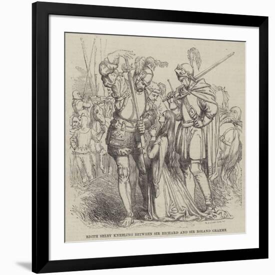 Edith Selby Kneeling Between Sir Richard and Sir Roland Graeme-William James Linton-Framed Giclee Print