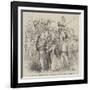 Edith Selby Kneeling Between Sir Richard and Sir Roland Graeme-William James Linton-Framed Giclee Print