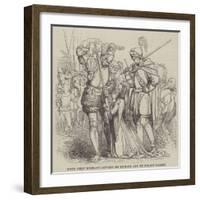 Edith Selby Kneeling Between Sir Richard and Sir Roland Graeme-William James Linton-Framed Giclee Print