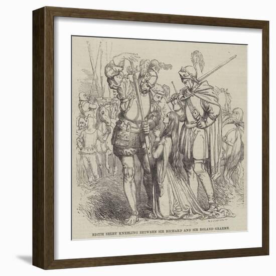 Edith Selby Kneeling Between Sir Richard and Sir Roland Graeme-William James Linton-Framed Giclee Print