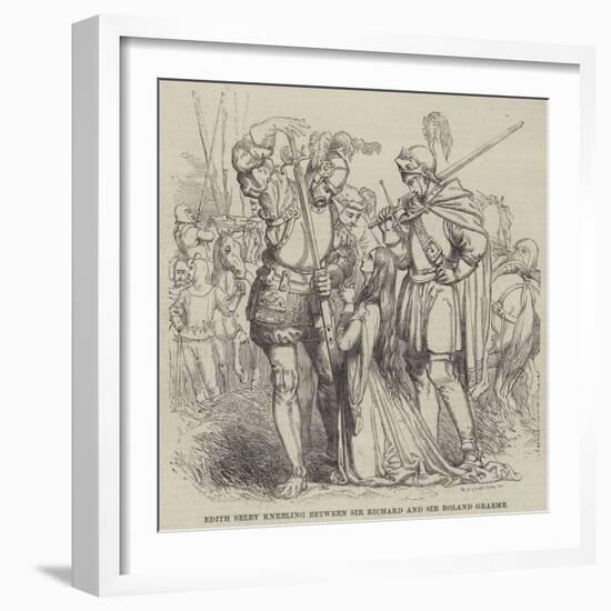 Edith Selby Kneeling Between Sir Richard and Sir Roland Graeme-William James Linton-Framed Giclee Print