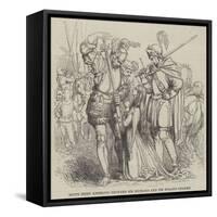 Edith Selby Kneeling Between Sir Richard and Sir Roland Graeme-William James Linton-Framed Stretched Canvas