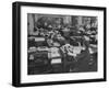 Editiorial Office of the Brooklyn Eagle Newspaper Where Staff Members are Busy in Newsroom-Alfred Eisenstaedt-Framed Photographic Print