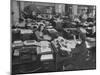 Editiorial Office of the Brooklyn Eagle Newspaper Where Staff Members are Busy in Newsroom-Alfred Eisenstaedt-Mounted Photographic Print