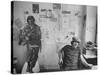 Editor of Chicago Underground Newspaper John Walrus Sitting in Office-Lee Balterman-Stretched Canvas