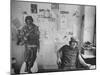 Editor of Chicago Underground Newspaper John Walrus Sitting in Office-Lee Balterman-Mounted Photographic Print