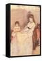 Edma, the Sister of the Artist with Her Daughter-Berthe Morisot-Framed Stretched Canvas