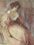 Portrait d'une Jeune Fille a Robe Rose-Edmond-francois Aman-jean-Giclee Print