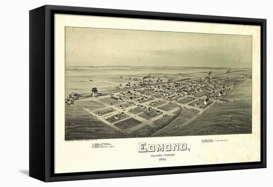 Edmond, Oklahoma - Panoramic Map-Lantern Press-Framed Stretched Canvas