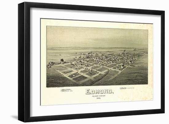 Edmond, Oklahoma - Panoramic Map-Lantern Press-Framed Art Print