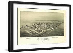 Edmond, Oklahoma - Panoramic Map-Lantern Press-Framed Art Print
