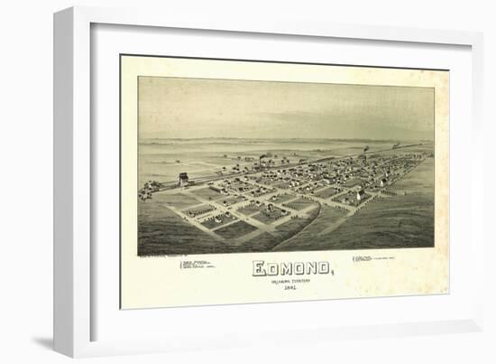 Edmond, Oklahoma - Panoramic Map-Lantern Press-Framed Art Print