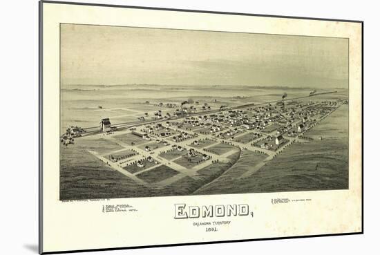 Edmond, Oklahoma - Panoramic Map-Lantern Press-Mounted Art Print