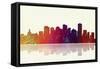 Edmonton Canada Skyline 1-Marlene Watson-Framed Stretched Canvas