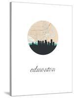 Edmonton Map Skyline-Paperfinch 0-Stretched Canvas