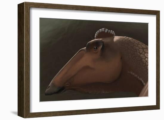 Edmontosaurus Regalis Dinosaur Portrait-null-Framed Art Print