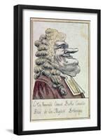 Edmund Burke, Private Adviser to His Majesty, the British King, French Caricature, c.1790-null-Framed Giclee Print