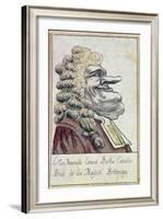 Edmund Burke, Private Adviser to His Majesty, the British King, French Caricature, c.1790-null-Framed Giclee Print