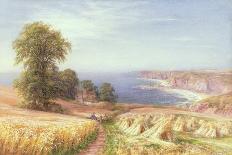 An Extensive Landscape with Harvesters-Edmund George Warren-Mounted Giclee Print