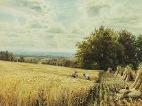 An Extensive Landscape with Harvesters-Edmund George Warren-Mounted Giclee Print