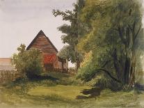 View of Hampstead with a Barn on the Left, Hampstead, Camden, London, 1842-Edmund Marks-Framed Giclee Print