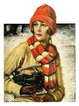 "Woman with Ice Skates,"February 5, 1927-Edna Crompton-Premium Giclee Print