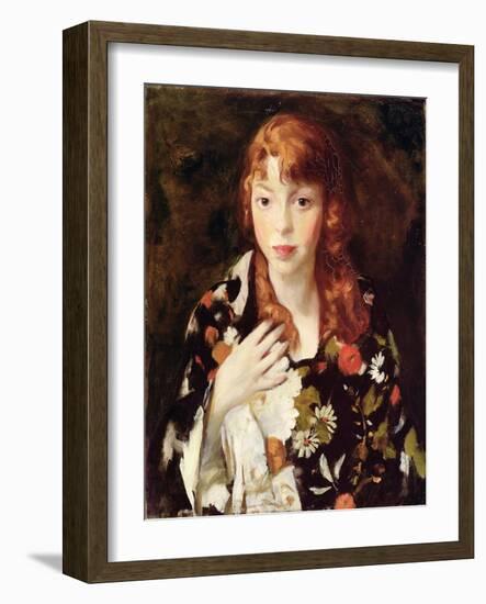 Edna Smith in a Japanese Wrap, C.1915-Robert Cozad Henri-Framed Giclee Print