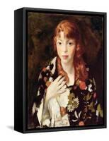 Edna Smith in a Japanese Wrap, C.1915-Robert Cozad Henri-Framed Stretched Canvas