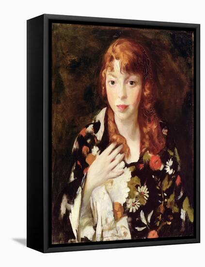 Edna Smith in a Japanese Wrap, C.1915-Robert Cozad Henri-Framed Stretched Canvas