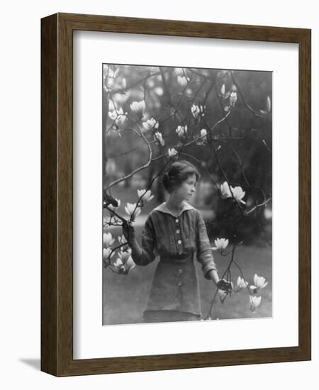 Edna St. Vincent Millay American Poet. 1914 Portrait by Arnold Genthe-null-Framed Art Print