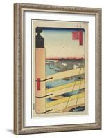 Edo-Bashi Bridge from Nihon-Bashi, December 1857-Utagawa Hiroshige-Framed Giclee Print