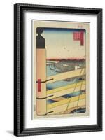 Edo-Bashi Bridge from Nihon-Bashi, December 1857-Utagawa Hiroshige-Framed Giclee Print