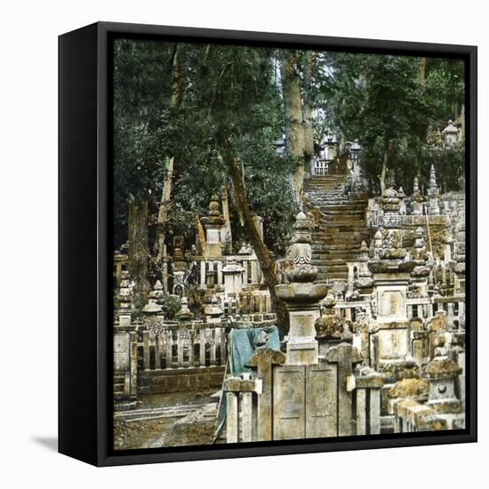 Edo (Present Tokyo, Japan), Cemetery Circa 1860-Leon, Levy et Fils-Framed Stretched Canvas