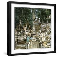 Edo (Present Tokyo, Japan), Cemetery Circa 1860-Leon, Levy et Fils-Framed Photographic Print
