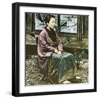 Edo (Present Tokyo, Japan), Japanese Woman Circa 1860-Leon, Levy et Fils-Framed Photographic Print