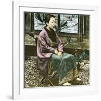 Edo (Present Tokyo, Japan), Japanese Woman Circa 1860-Leon, Levy et Fils-Framed Photographic Print