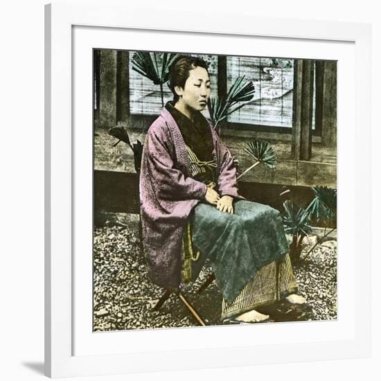 Edo (Present Tokyo, Japan), Japanese Woman Circa 1860-Leon, Levy et Fils-Framed Photographic Print